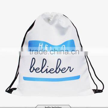 Waterproof Polyester 3d Printing Drawstring Backpack