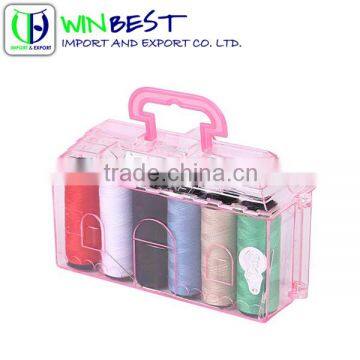 High Quality Complete Plastic Clear Sewing Set/Sewing Kit with Handle