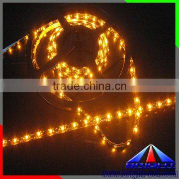 Black PCB led strip light 3528 led strip yellow color led light rope