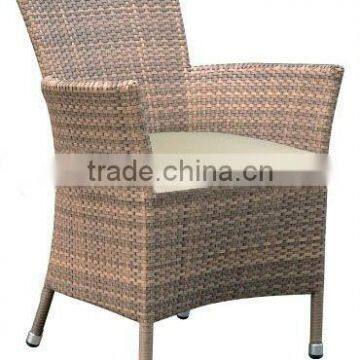 cast aluminum rattan luxury dining chair with arm