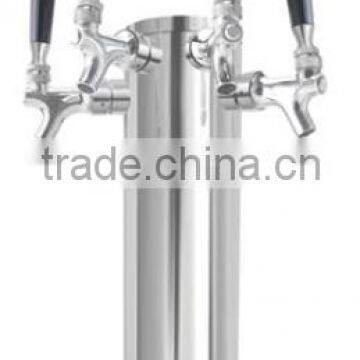 4" Diameter Pipe - 4 Tap Tower with 100% SS contact with beverage