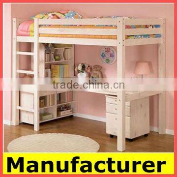 Hot sale morden wooden bunk bed with computer desk manufacturer