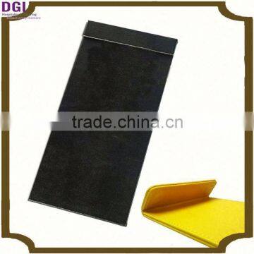 restaurant leather menu clip with stainless steel / leather menu cover / table menu folder