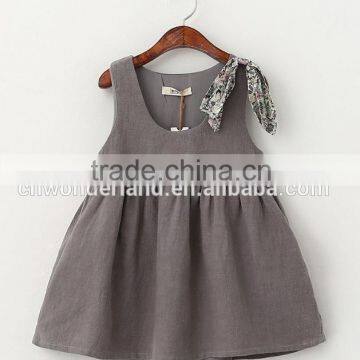 Wholesale comfortable cheap bulk cotton short girl sleeveless dress