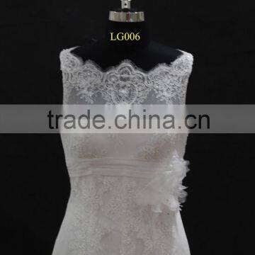 2016 New French Lace Small A-line Wedding Dress With Hand-made Flower photo-2