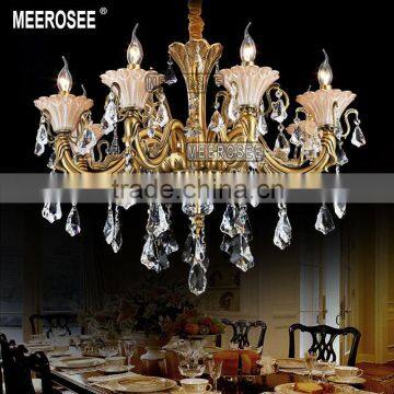 Brass Color crystal chandelier light Floral Crystal Lighting Fixture 8 light Suitalbe for LED bulb MD8702