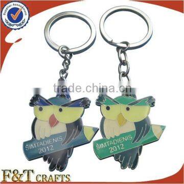 Fashion custom made stamped cool live animal promotional gift keychain