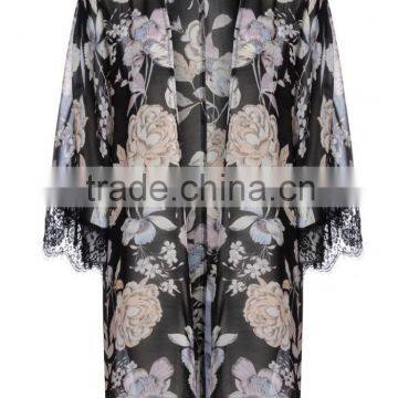 Wholesale floral printed kimono top in Guangzhou