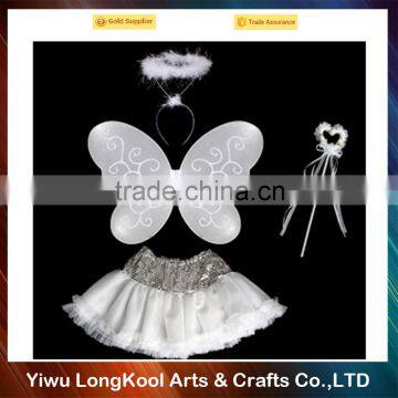 White tutu angel wings costume fairy wings for kids