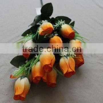 18 Heads Fatory Making Artificial Flower Rose Bud Silk Rose Bud photo-4