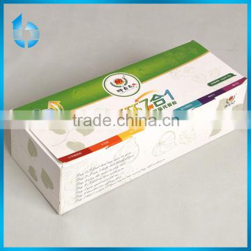 Green food coarse cereals powder packaging box for 7 days diet planning