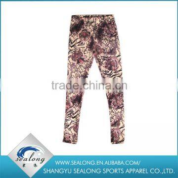 Fashion wear Soft printing seamless legging pants for woman