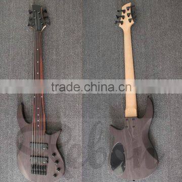 6 string fretless electric bass guitar