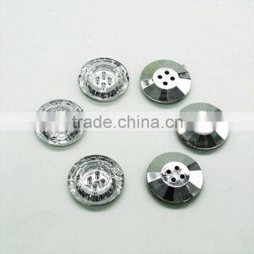 NA4 Round Diamond-Look Acrylic Rhinestone Buttons 2 Holes Faceted Sew On Button Box Garment Accessories Scrapbooking DIY Craft