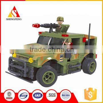 2016 New hot selling assemble army truck super intelligence building block