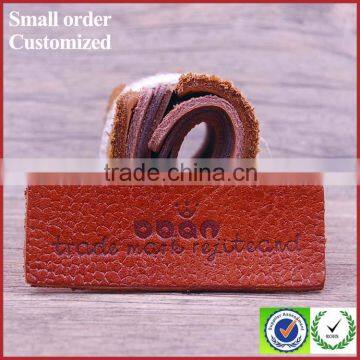 Eco-friendly Waterproof Custom Embossed Real Brown Leather Label Patch US $0.01-0.6 / Piece