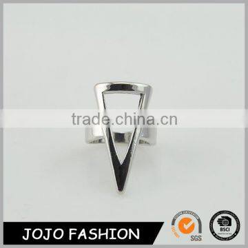 Simple silver metal zinc alloy design rings jewelry with triangle shape