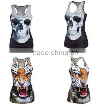 New Womens tiger covered vibrant native tribal 3D Print Basketball Vest