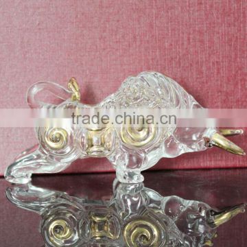 Crystal Golden Bull Figurine Statue