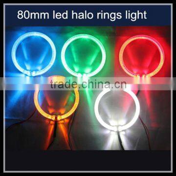 new guiding light technology 100mm 80mm 12v 5w blue/red/yellow/white/green led angel eyes car head lamp led halo rings