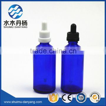 100ml Cobalt blue essential oil glass bottle with droppers