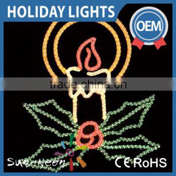 2d Christmas Candles Led Rope Motif Light