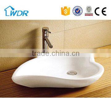 Creative design long heart shape ceramic wash basin