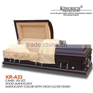 Solid wooden casket coffin on sale