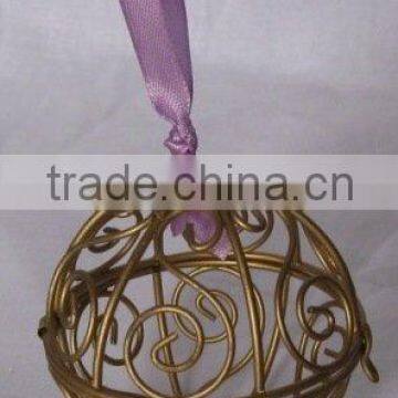 painted decorative metal iron wire upostery ball for Chrismas