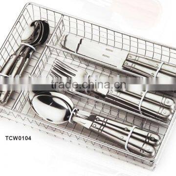 16pcs Flatware set in a Flat Chrome Tray