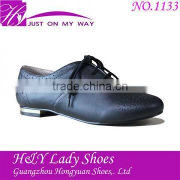 Newest 2013 casual shoes , Pu leather with lace up flat shoes