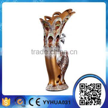 wholesale resin flower vase single peacock flower vases