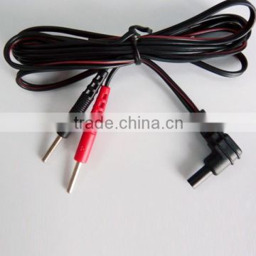 Durable black and red color tens ems electrode cable wire for electrotherapy units