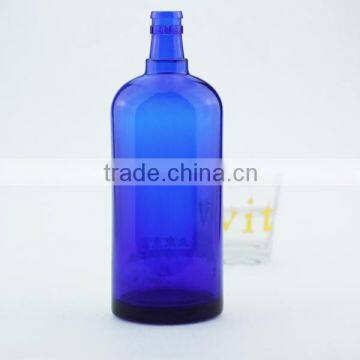 Cork Sealing Type and handmadel orginal antique cobalt blue bottles for wine