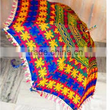 Indian Sun Umbrella Parasol Tribal Boho Bohemian Parasol Traditional Indian Embroidered parasol