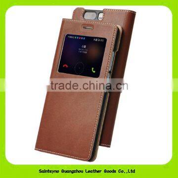 View Window Magnetic Flip Cover Stand Wallet Leather Mobile Case 16167