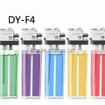 transparent disposable bulk flint lighter with angles,color gas ,77mm,80mm