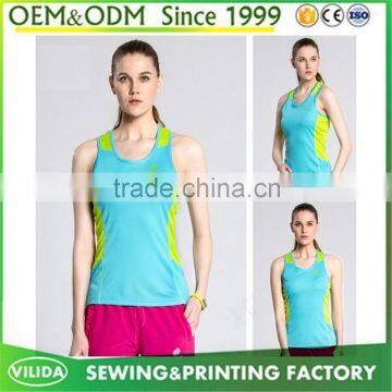 custom women's 100% polyester breathable dry fit sport sleeveless tank top