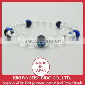 Ryukyu fluorite 7mm and Crystal beads 7mm bracelet, Okinawa Firefly Stones beads Bracelet, Japanese traditional bracelet