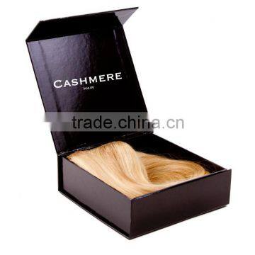 Luxury black custom logo printed satin hair packaging,hair packaging box wholesale