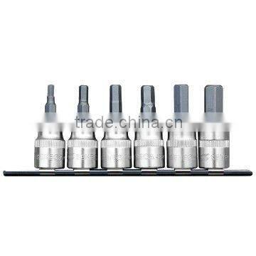 6PC 3/8"DR. HEX SOCKET BIT ON RAIL