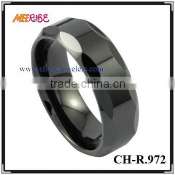 Fashion black ceramic rings jewelry for men