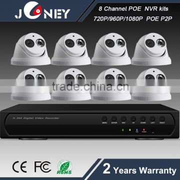 8 CHANNEL POE NVR KIT,NETWORK Bullet And Dome Camera p2p Cloud POE NVR 8 CH