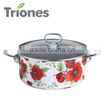 carbon steel non stick Porcelain Enamel Saucepan