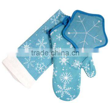 printed cotton kitchen towel set pot holder oven mitten alibaba china supplier christmas kitchen set