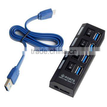 Good Quality usb por hub, 4 port usb hub 2.0 with Individual on/off Switches and LED indicators