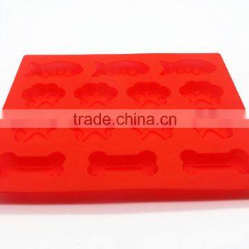 BPA Free FDA Food Grade Fish Pawprint Dog Bone Pastry Cake Silicon Baking Tray photo-3