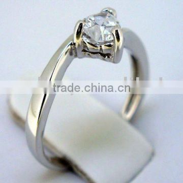 QCR003 silver rhodium plating ring,cheap lead&nickle free 925 sterling silver jewelry ring