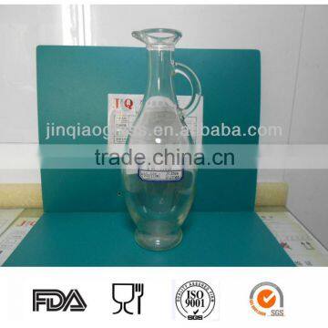 530ml glass olive oil bottle with handle/glass liquor bottle with cork