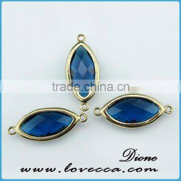 Gold plating jewelry alloy glass blue crystal earring pendant cheap glass jewelry